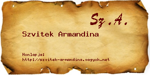 Szvitek Armandina névjegykártya